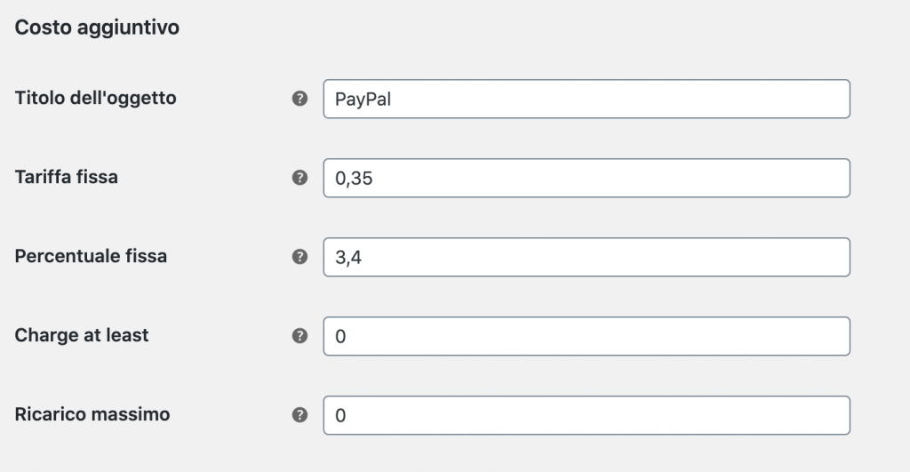 Setting Commissioni PayPal su WooCommerce
